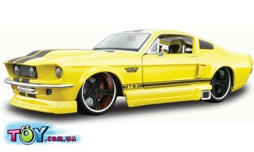1967 Ford Mustang GT, желтый - тюнинг (1:24)